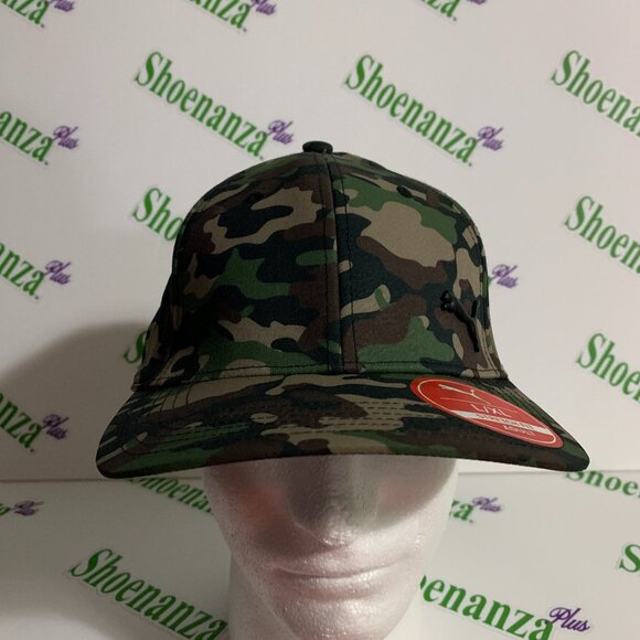PUMA Hat Evercat Alloy Stretch Fit Baseball Cap Camo Camouflage Green Black L/XL - Picture 1 of 7